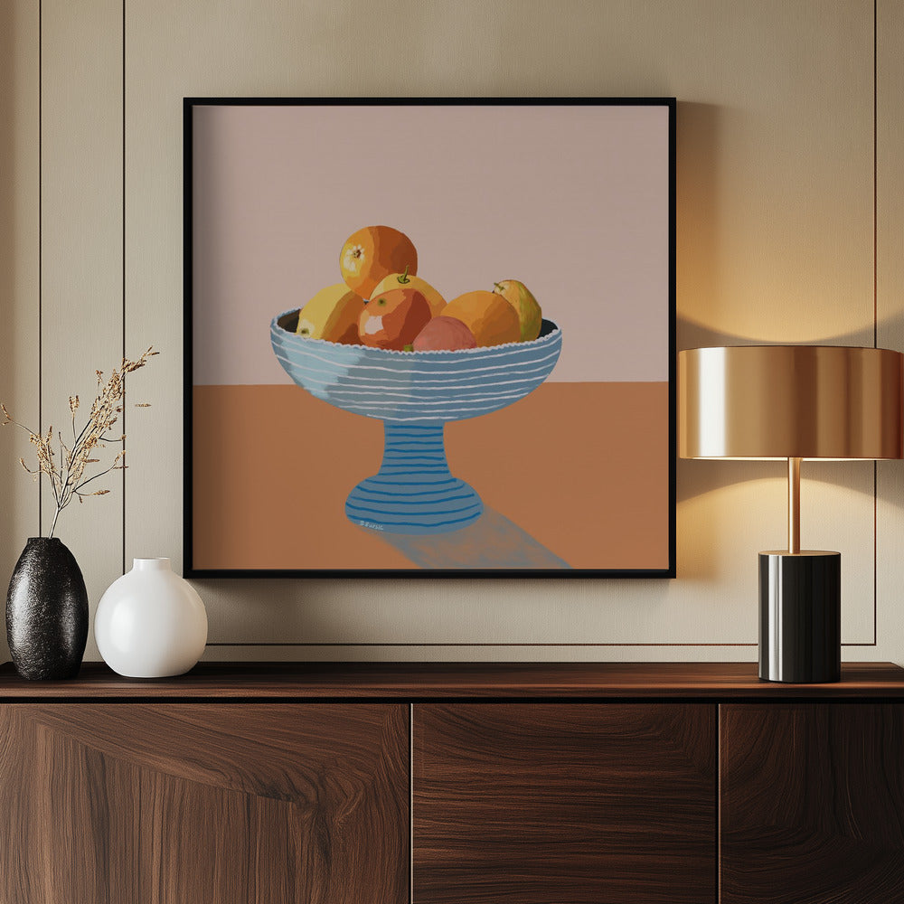 Blaue Obstschale | Poster