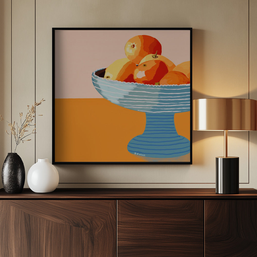 Blaue Obstschale hell | Poster