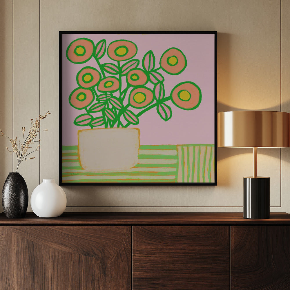 Flower pot in pinks | Poster