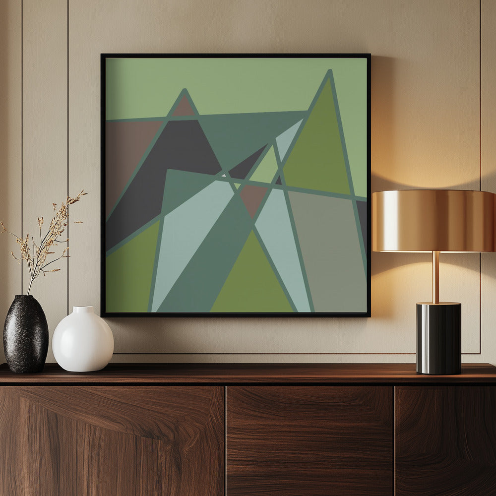 Goldene abstrakte Berge | Poster