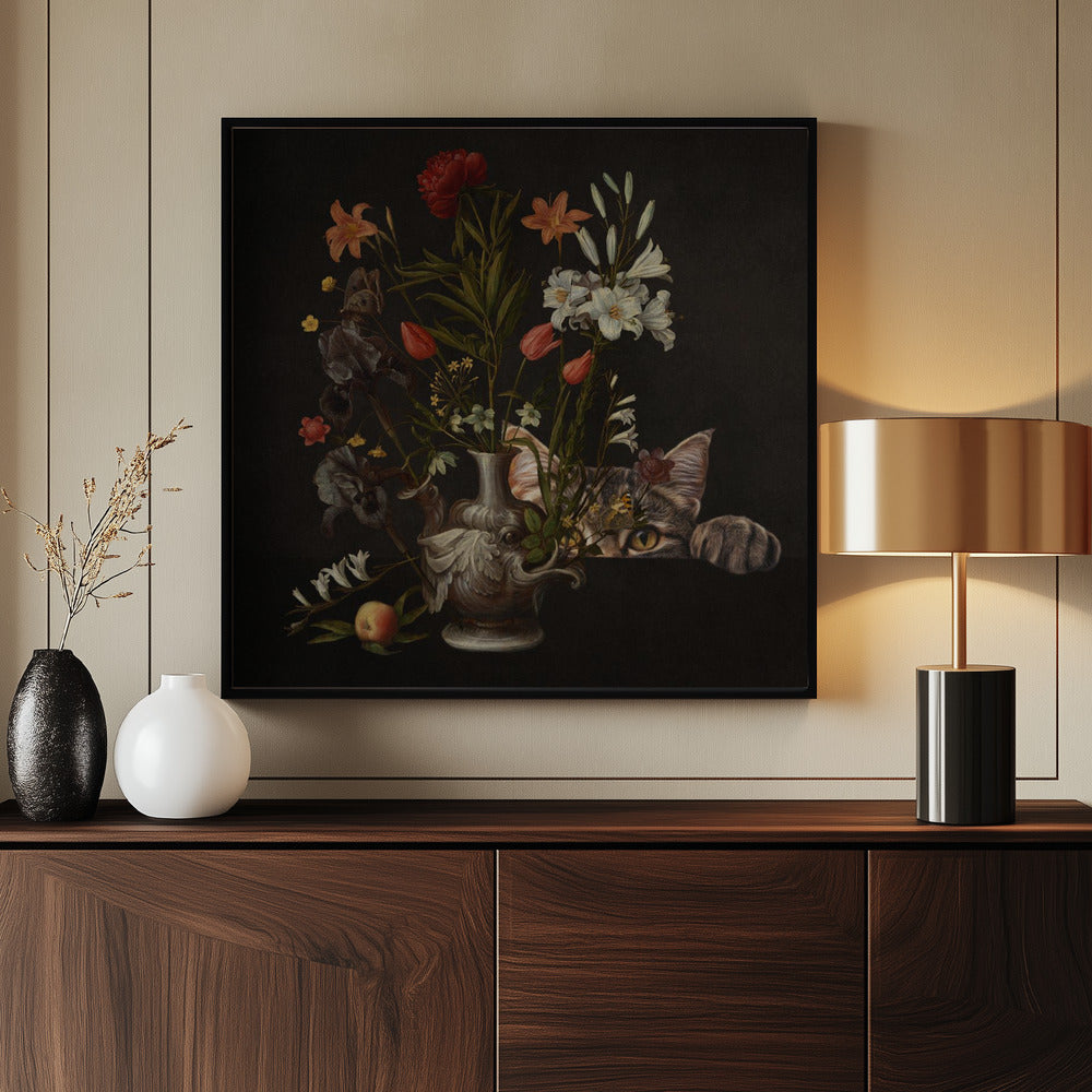 Vintage Vase With Vibrant Flowers | Poster