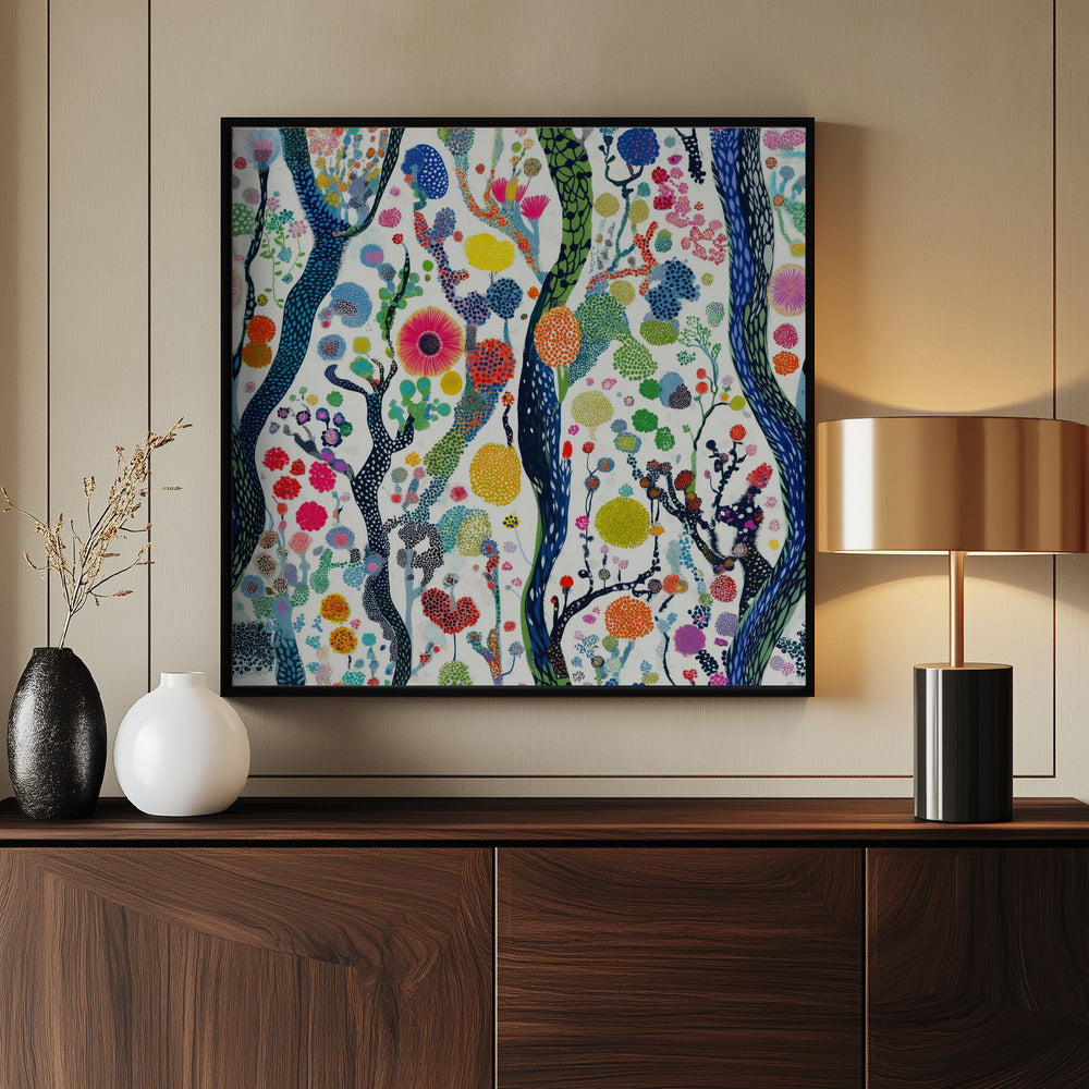 Lebendiger Blumenwald | Poster