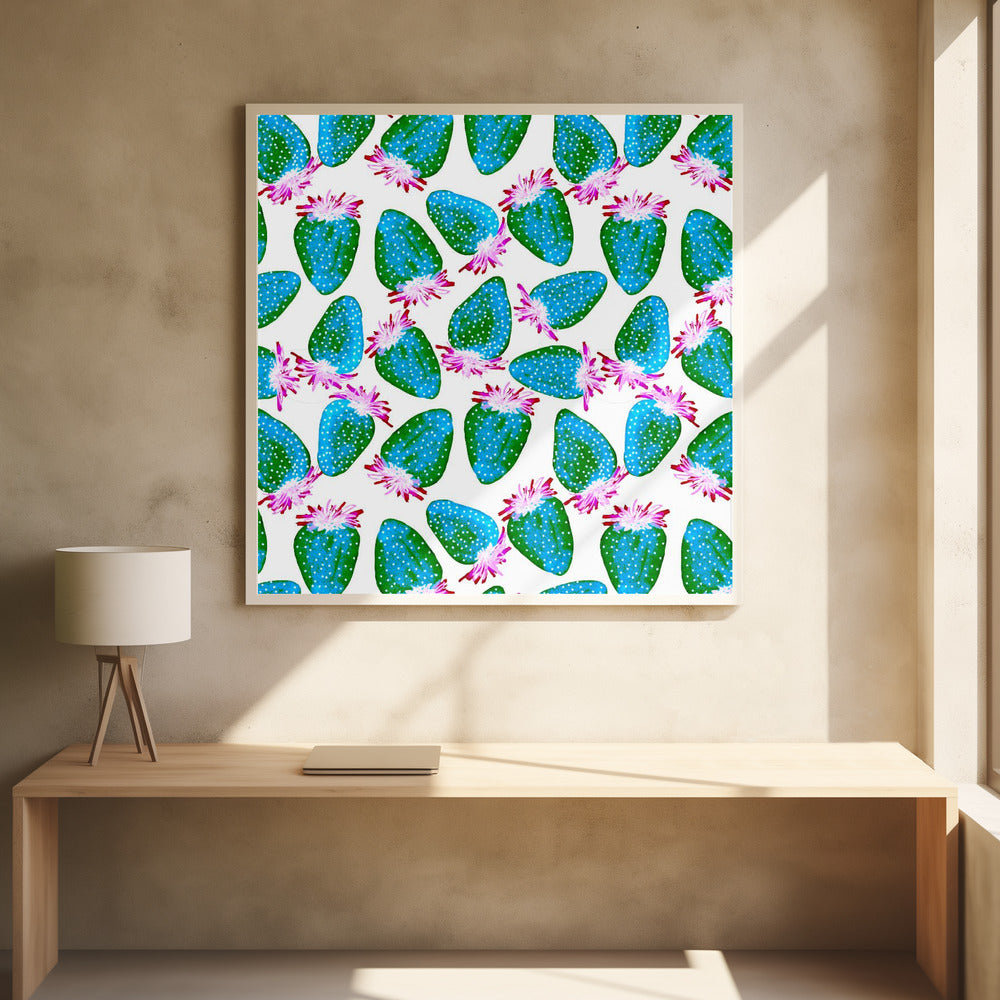 Blaugrüne Erdbeeren Obst | Poster