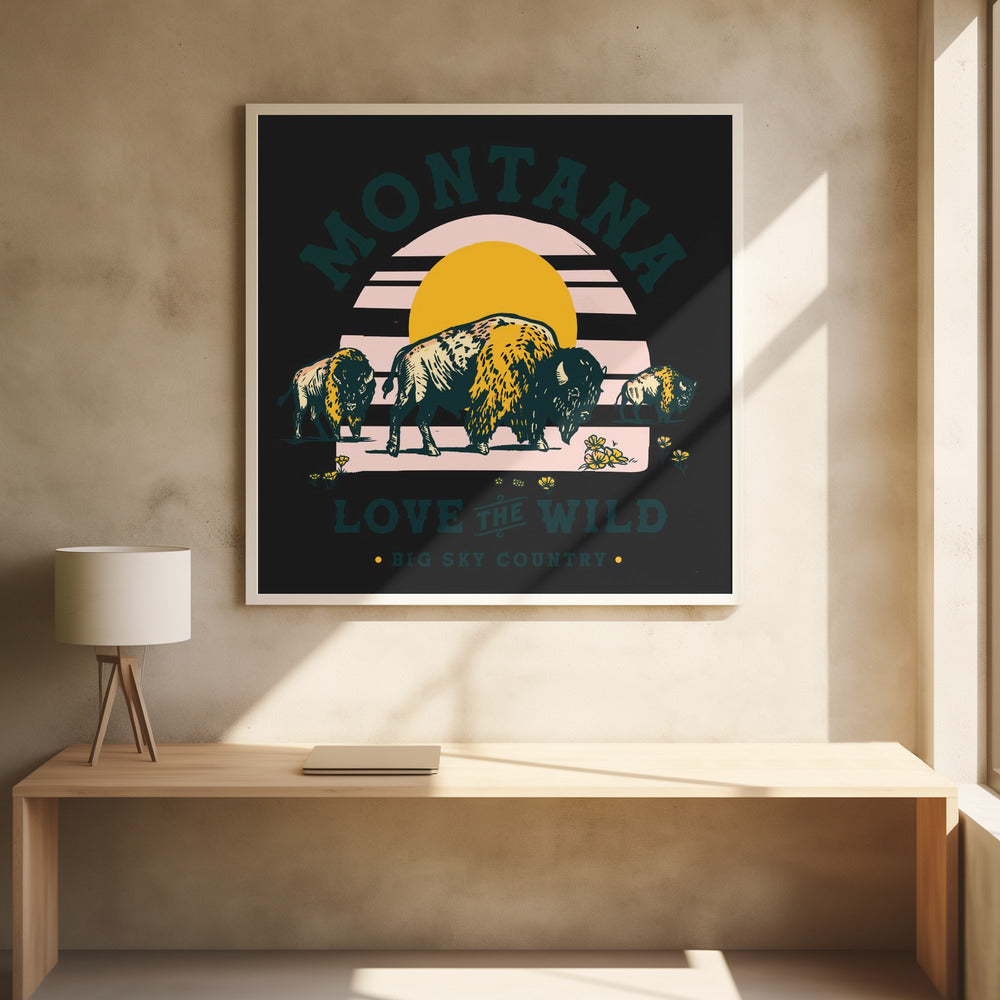 Montana Buffalo Art: Liebe die Wildnis | Poster