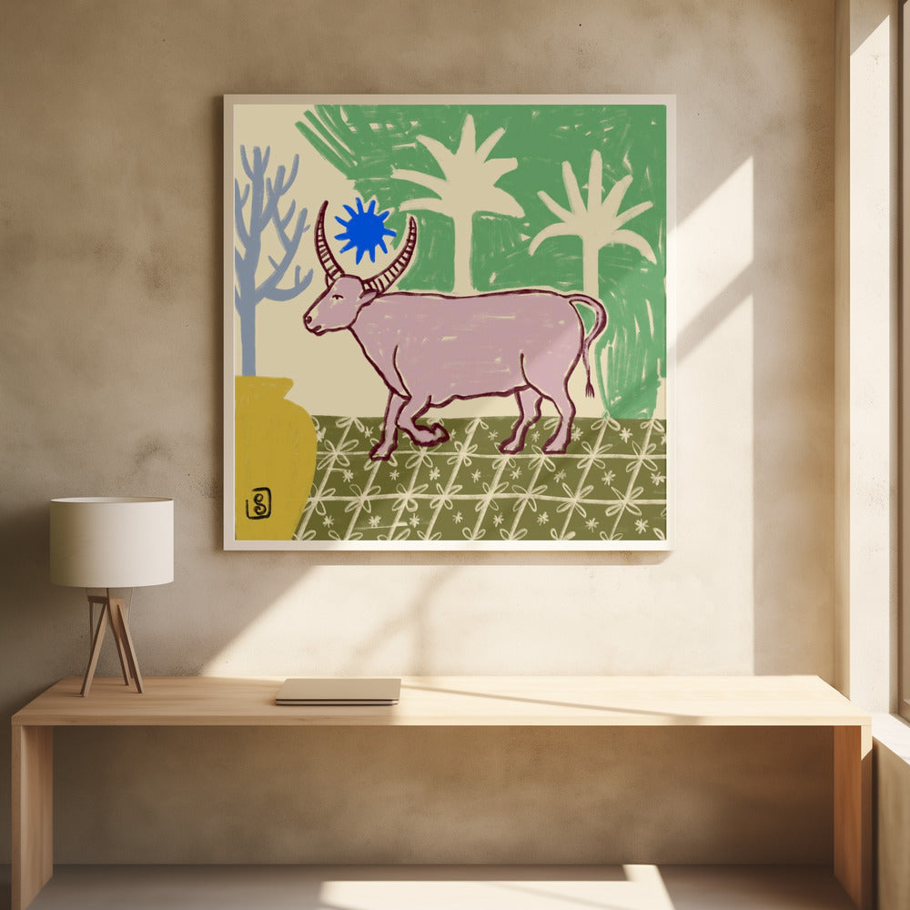 Azurblaue Gehörnte Oase | Poster