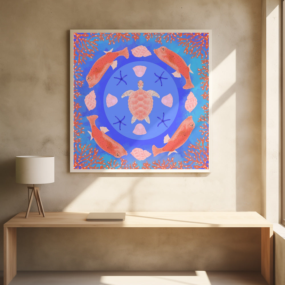 Meeresschildkröten-Mandala | Poster