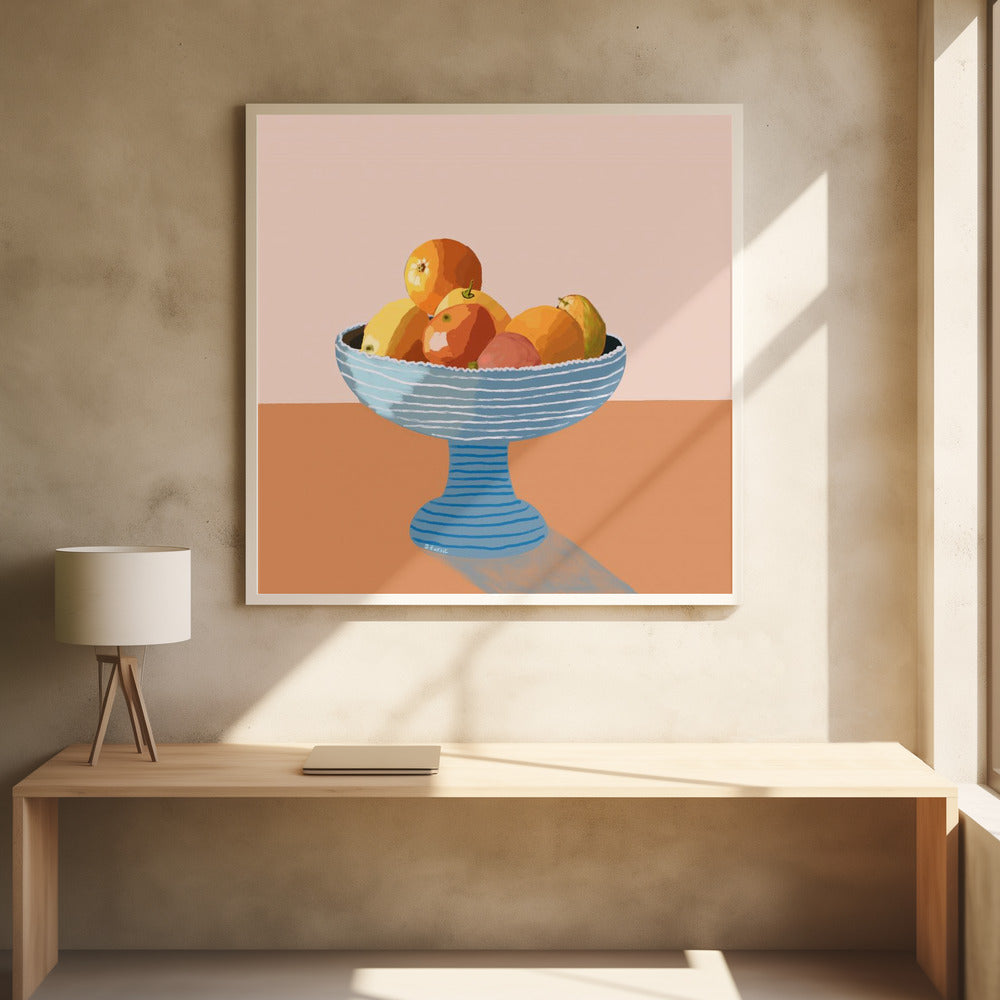 Blaue Obstschale | Poster