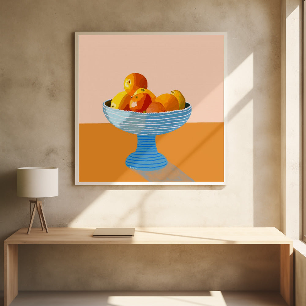 Blaue Obstschale hell | Poster