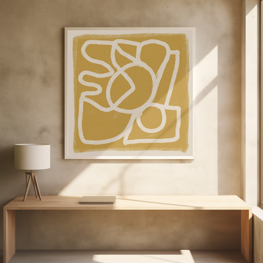 Linie Abstrakt Gold Tans | Poster