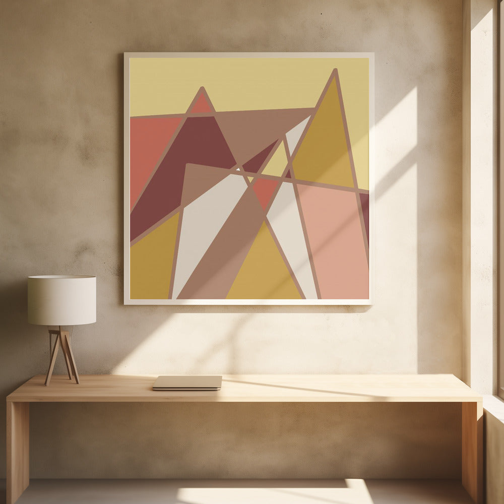 Goldene abstrakte Berge | Poster
