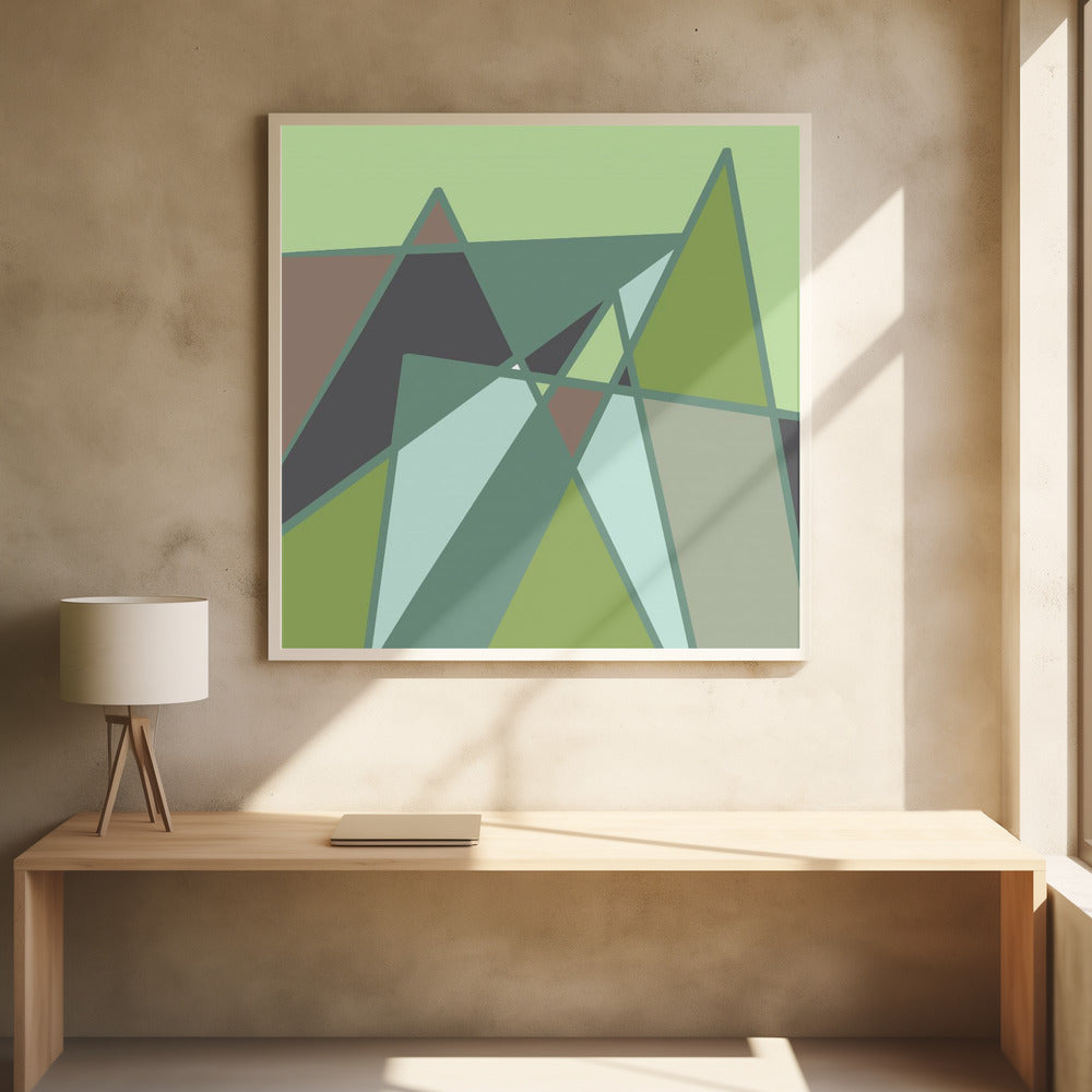 Goldene abstrakte Berge | Poster