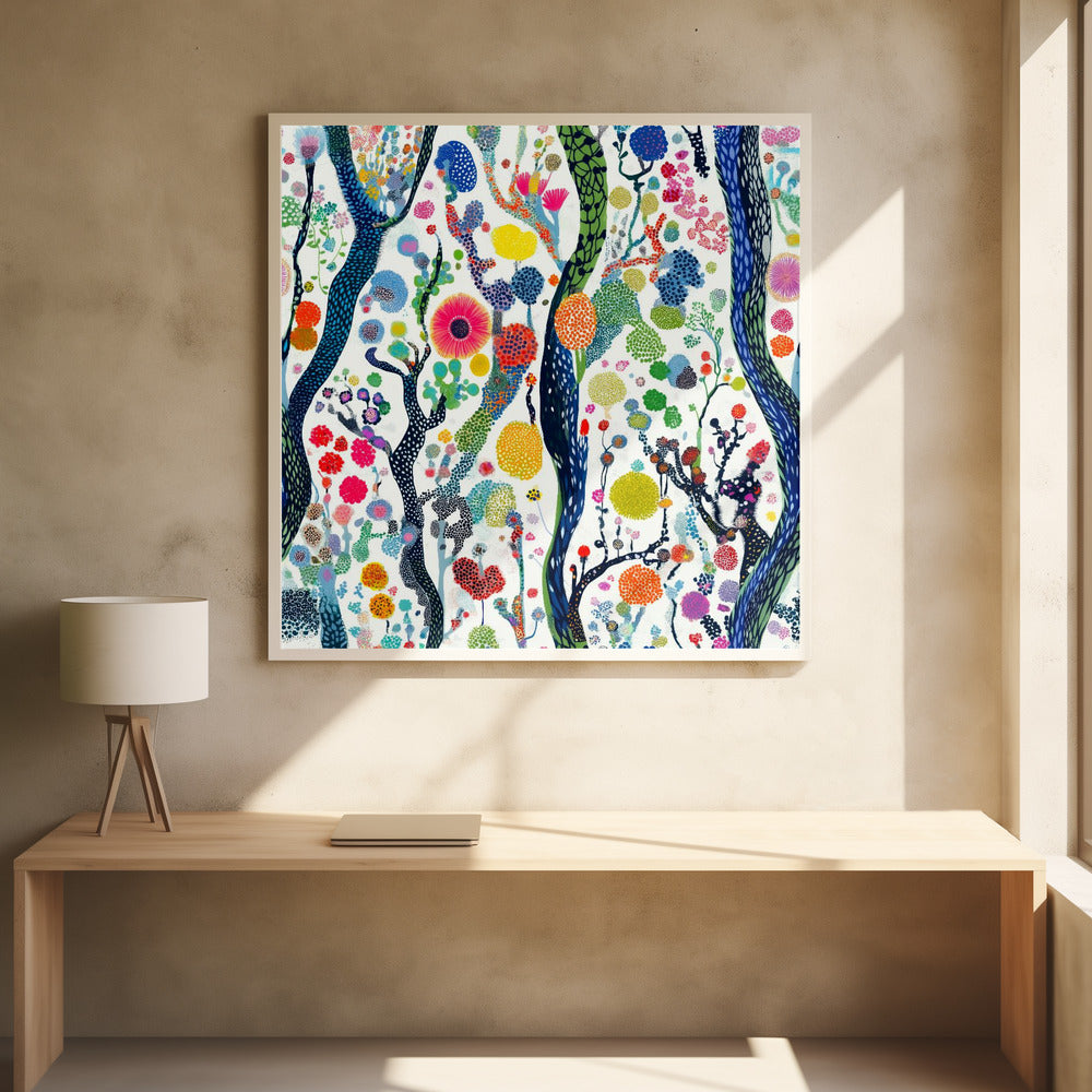 Lebendiger Blumenwald | Poster