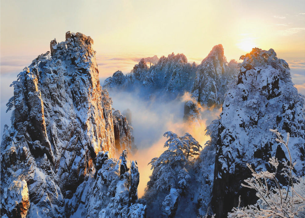 Sonnenaufgang am Berg Huang Shan | Poster