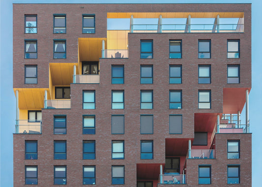 Gelb-Rot in der Wand | Leinwand