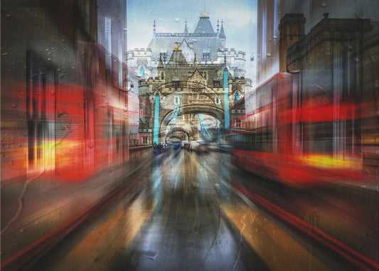 Der rote Bus | Leinwand