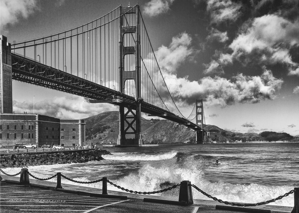 Surfen unter der Golden Gate Bridge | Poster