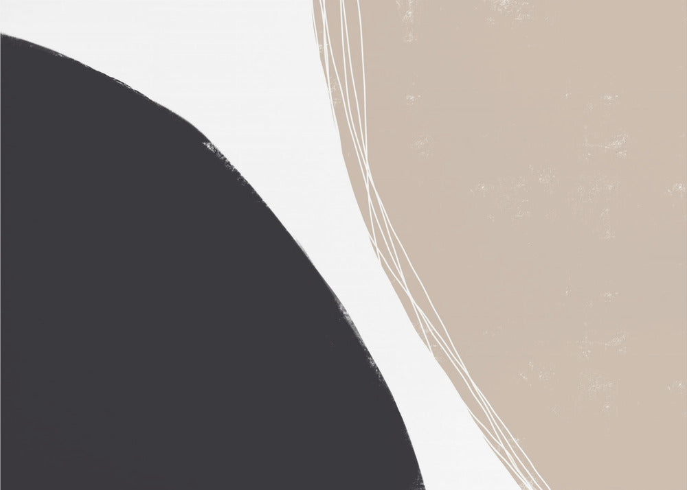 Schwarze und beige organische Formen | Tapete