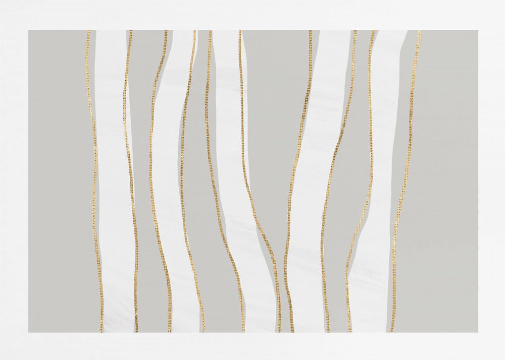 Gold und Weiß Goldene Wellen | Poster