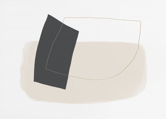 Geometrische Formen und einfache Linien in neutralen Tönen | Tapete