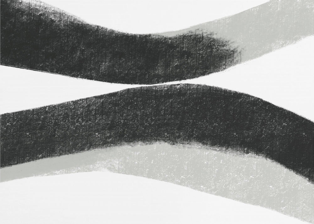 Black And Grey Strokes On A White Background | Poster