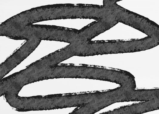 Schwarze Pinselstriche auf weißem Hintergrund | Poster