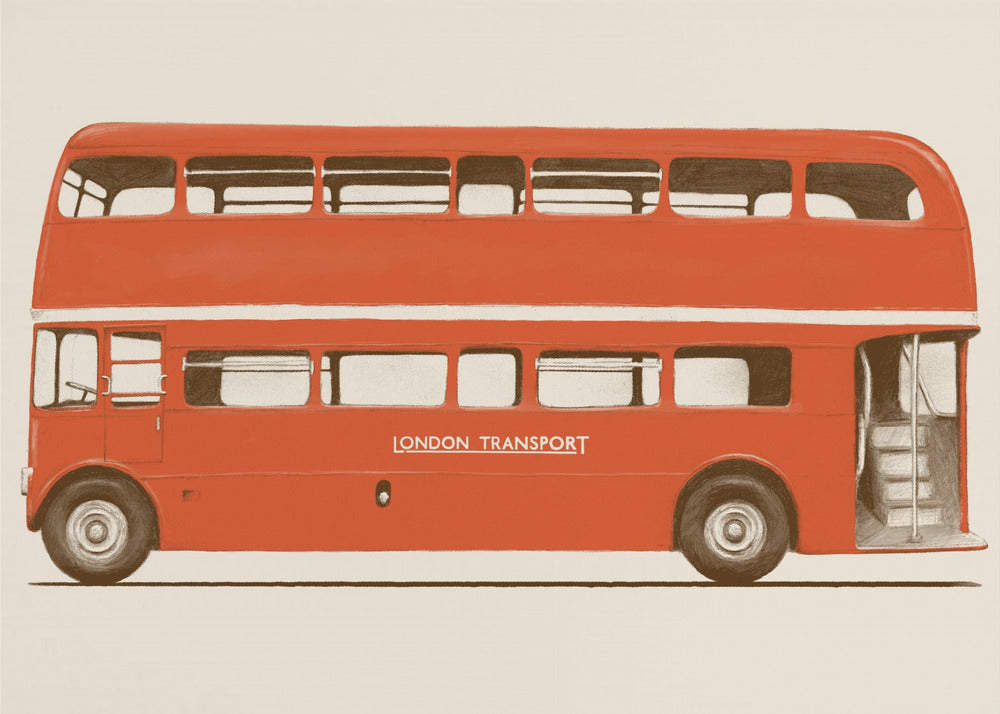 Roter englischer Bus | Leinwand