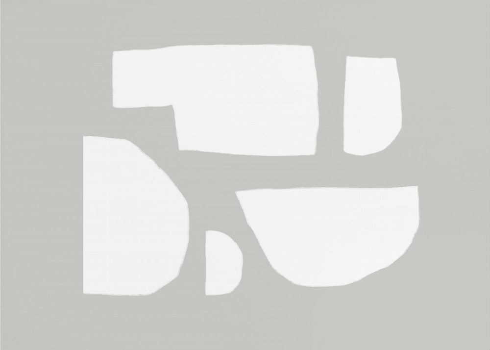 Minimalistische weiße Formen | Leinwand