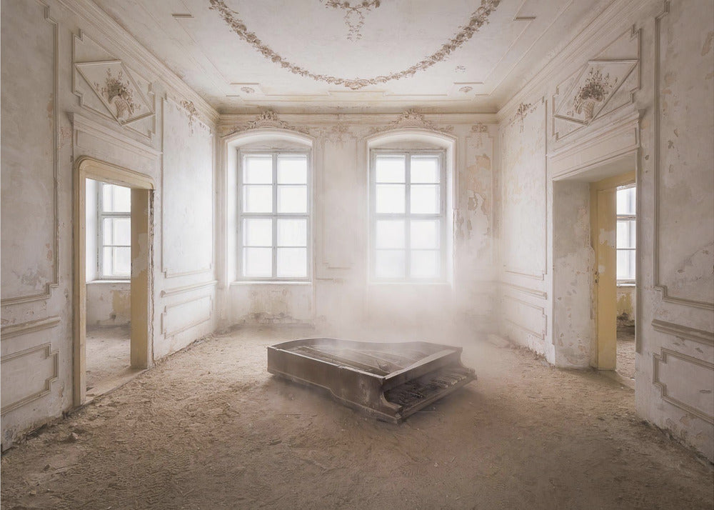 Abandoned Piano in the Dust | Canvas