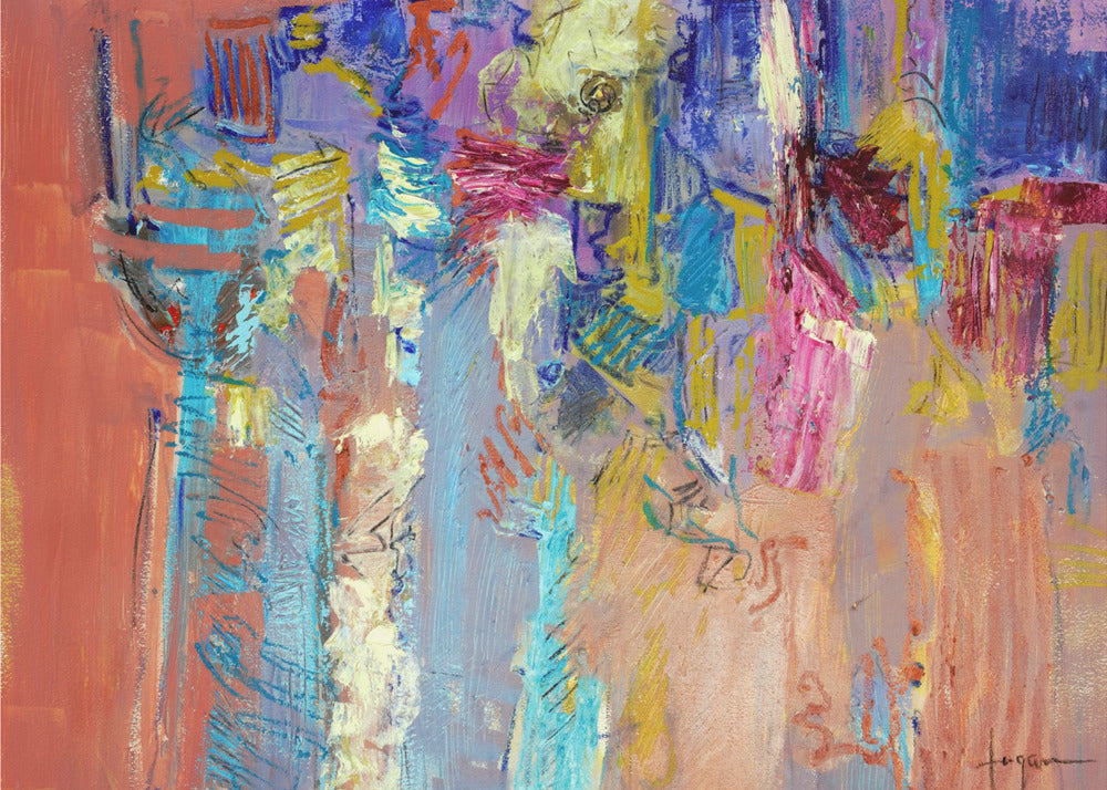Expressionistisches farbenfrohes Abstraktes | Leinwand