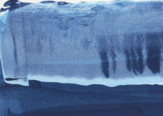 Blaue Textur fließende vertikale Linien | Leinwand