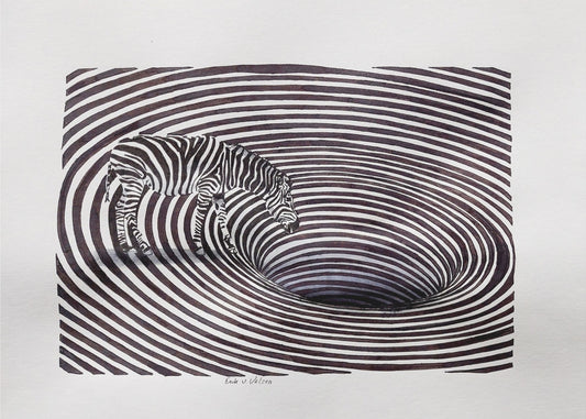 Zebra bij de Bron | Canvas