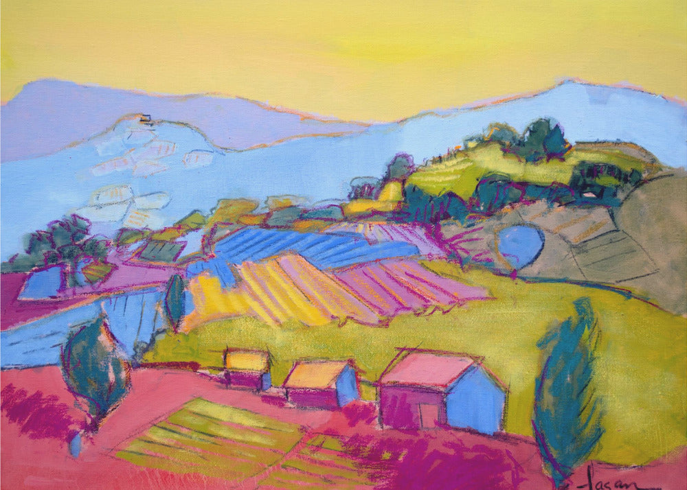 Pastell Hügelblick | Leinwand