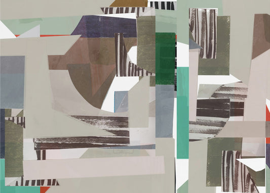 Abstraktes Hardedge-Muster in Mint- und Blautönen 4 | Poster