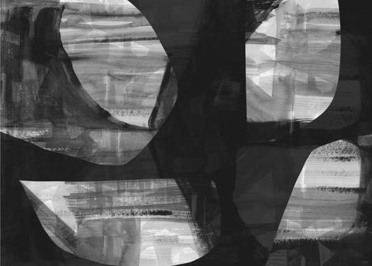 Abstract Black Night Shapes 3 | Canvas