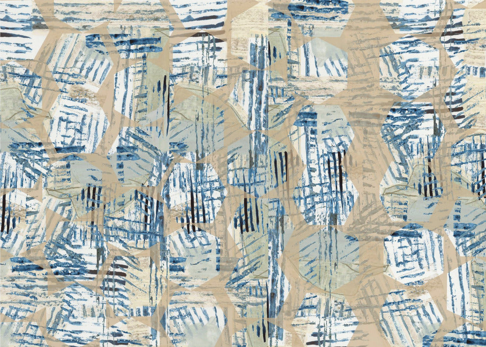 Cornish Blue Hexagons 1 | Leinwand