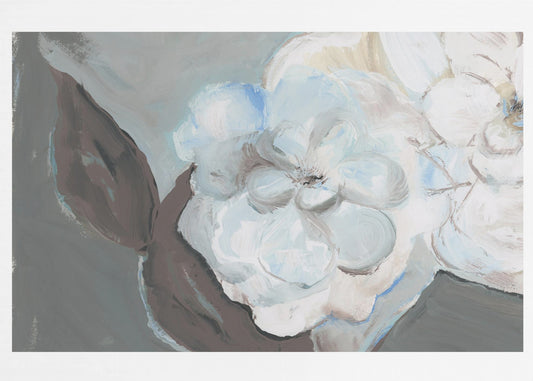 Weiße Blütenblätter und Schatten | Poster