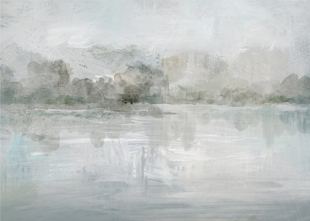 Ein ruhiger, nebliger See | Hintergrundbild