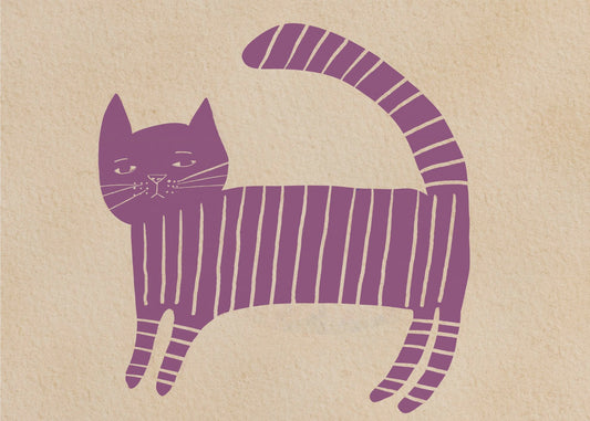Malvenfarbenes Katzen-Kinderzimmer | Leinwand