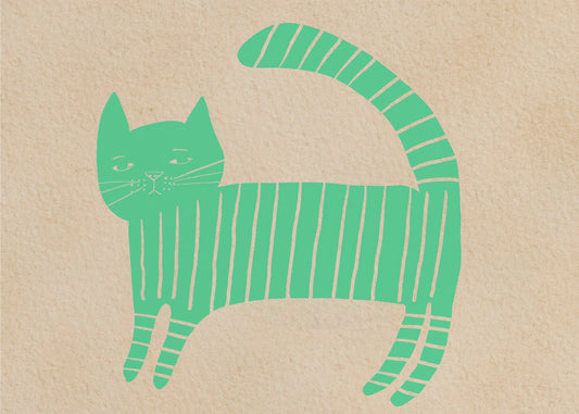 Grünes Katzen-Kinderzimmer | Leinwand
