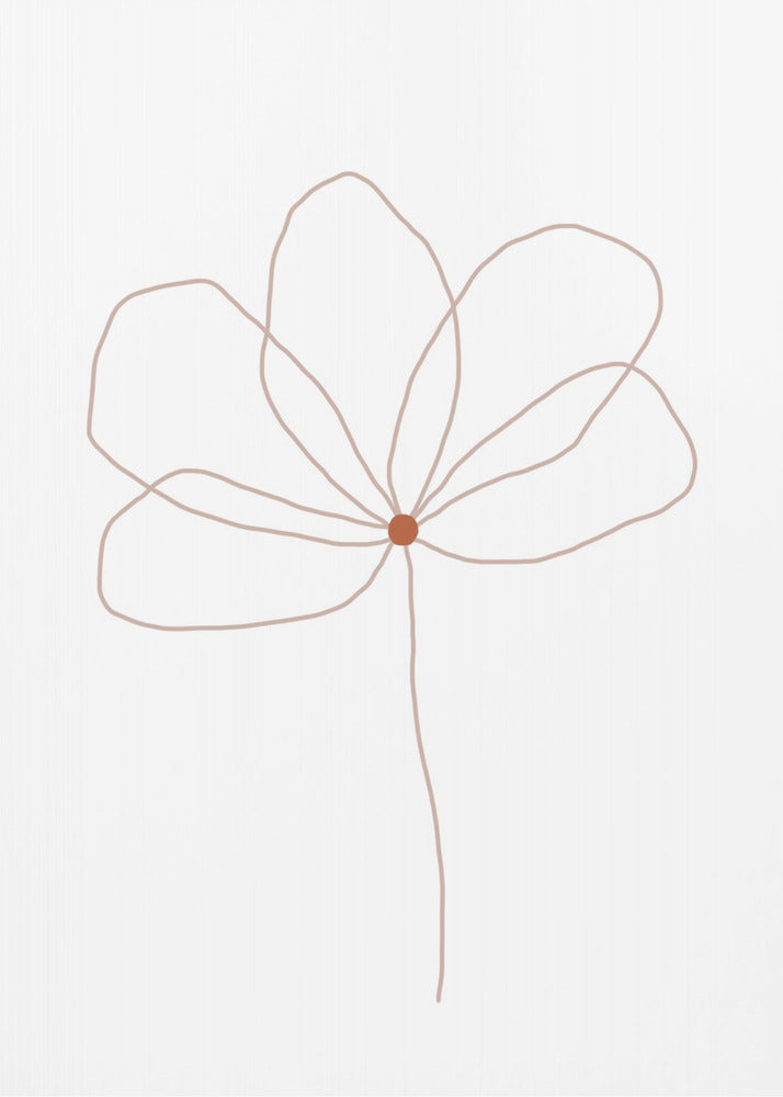 Zarte Linienblume | Leinwand