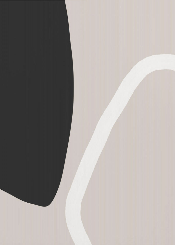 Bold Black Shapes and a White Line | Poster