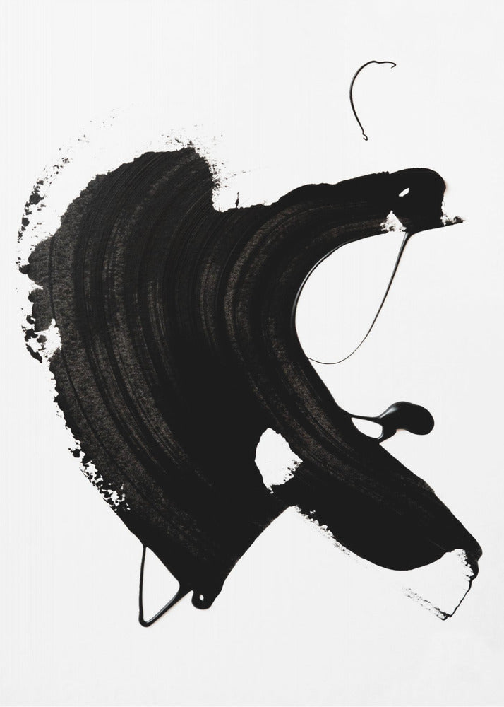 Schwarzer abstrakter Strich | Poster
