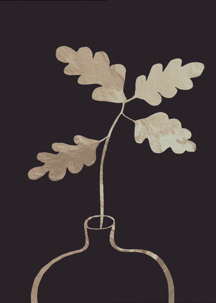 Blätter in Vase_Gold | Poster