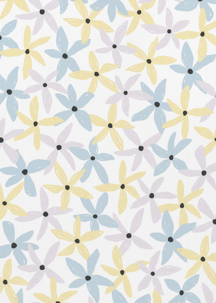 Bunte verspielte Blumen | Leinwand