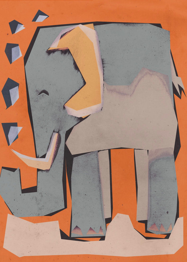 Geometrischer Elefant | Leinwand