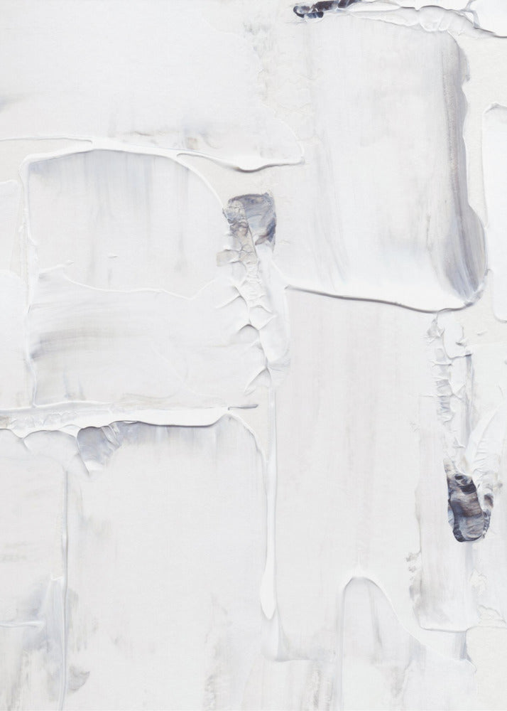 Expressionist White and Gray Brushstrokes | Poster