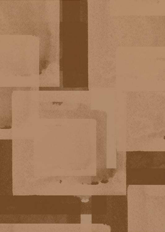 Sepia Geometrischer Fluss | Leinwand