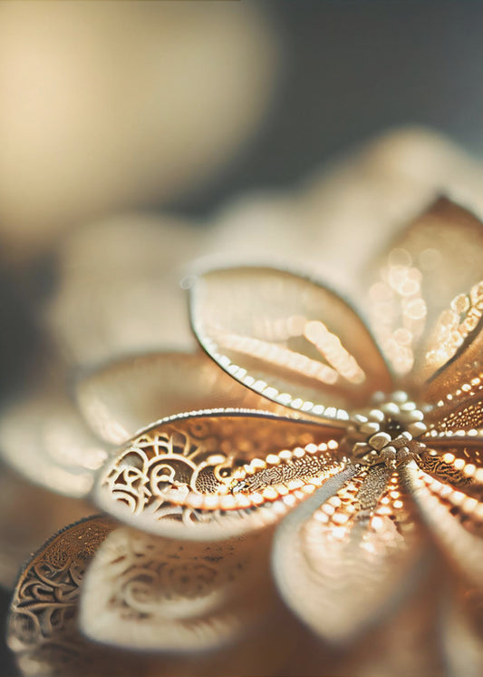 Goldenes Blütenblatt-Glühen | Leinwand