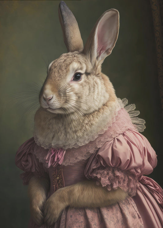 Regal Rabbit Lady | Canvas