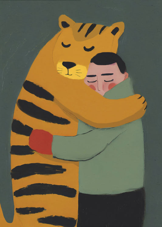 Tiger's Gentle Hug | Poster